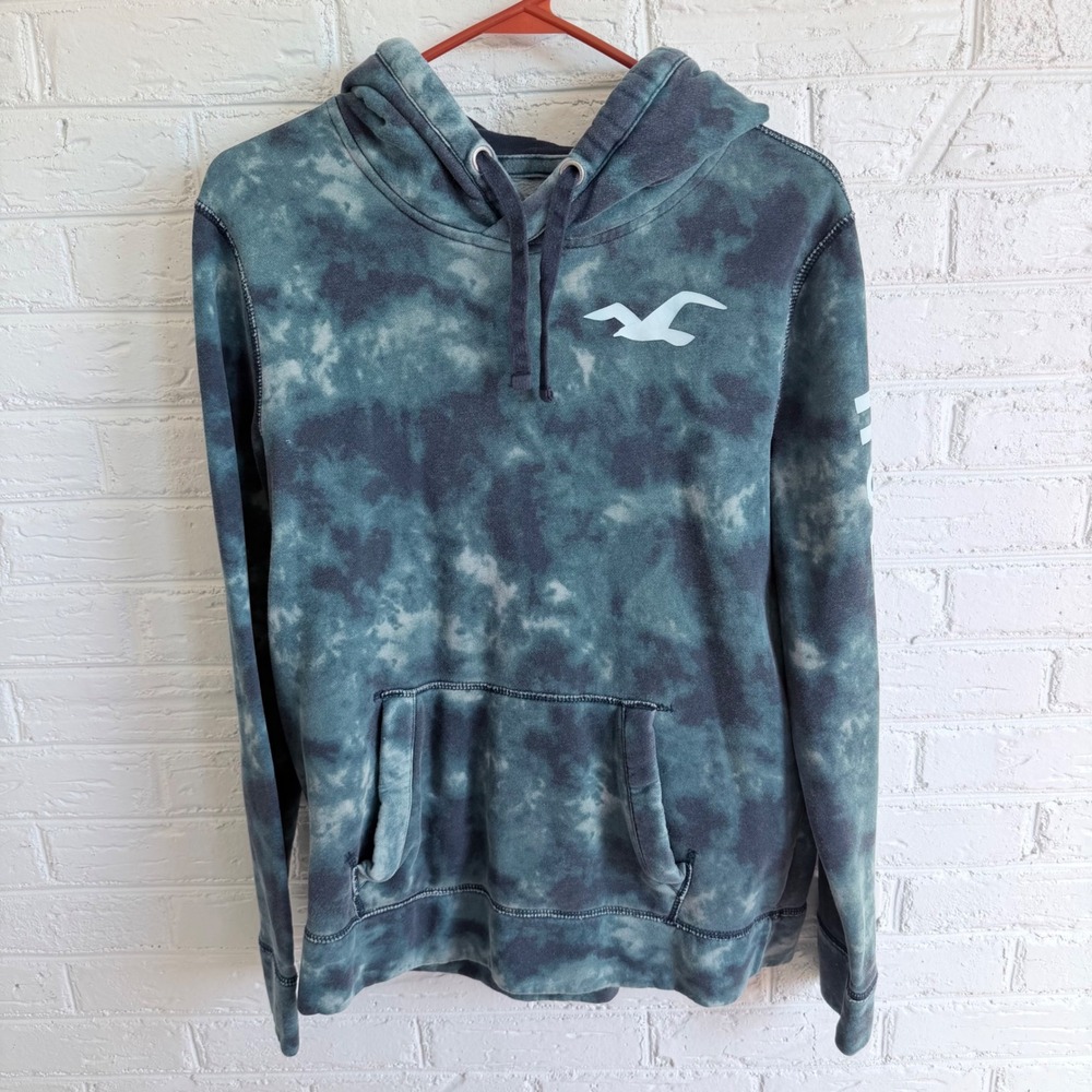 Hollister Tie Dye Hoodie Seagull Logo‎ Pullover Sweatshirt Size S